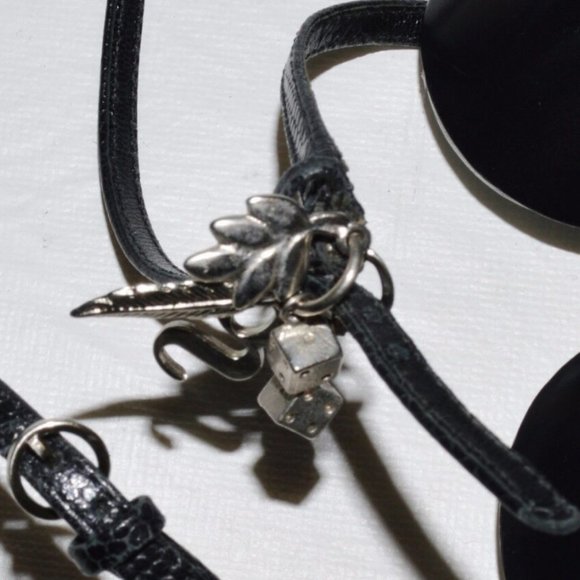 G SERIES NIKELAB 7 M BLACK SNAKE PRINT LEATHER WRAP AROUND ANKLE PLATFORM SANDAL - Picture 7 of 7